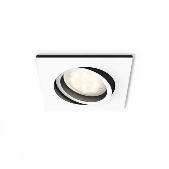 Philips Hue Milliskin Recessed Square Spotlight | Smart Tunable White | White